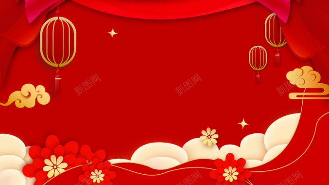 新年红灯笼背景背景