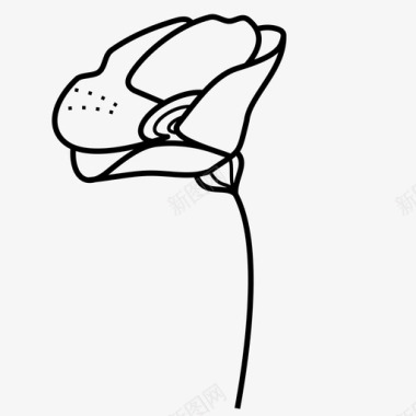 罂粟花纸春天图标