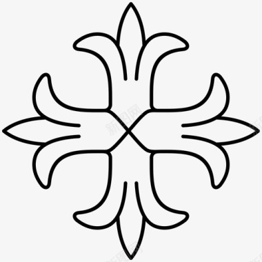 哥特式十字架基督教装饰图标