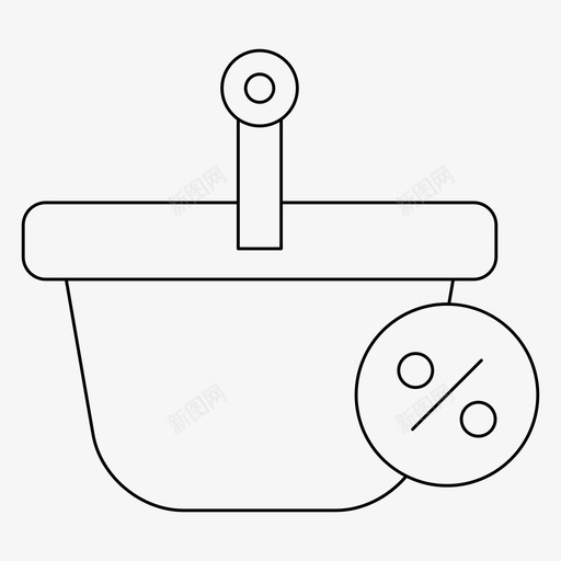 篮子买百分比svg_新图网 https://ixintu.com 篮子 百分比 购物 购物篮 细线