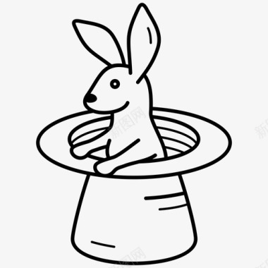 魔术兔子魔术师帽子图标