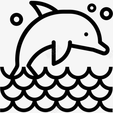 海豚动物跳跃图标