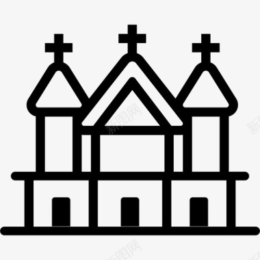 教堂庆典婚礼建筑十字图标