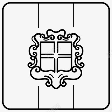 安道尔国旗盾徽纹章图标