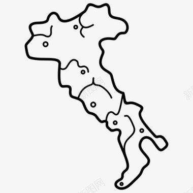 意大利地图国家地理图标