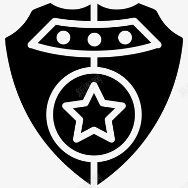 牛仔明星徽章警察图标