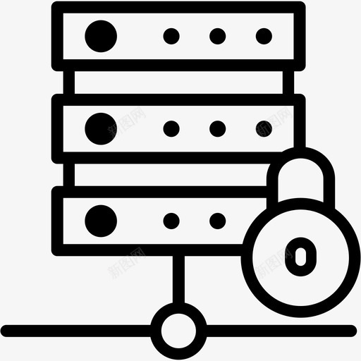 服务器锁网络安全svg_新图网 https://ixintu.com 服务器 安全 网络安全 互联网