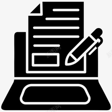 内容编写器文档笔记本电脑图标