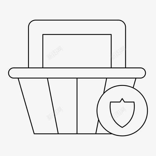 篮子买屏蔽svg_新图网 https://ixintu.com 篮子 买买 屏蔽 购物 购物篮 细线