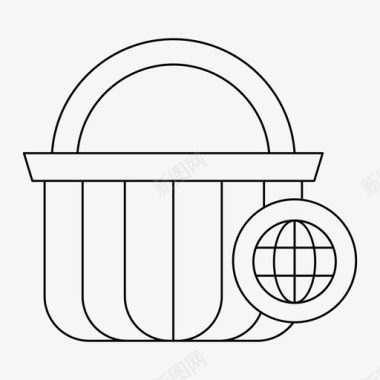 采购篮子全球图标