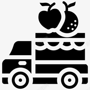 水果车送货销售图标