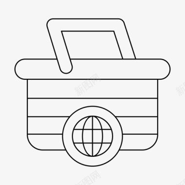 采购篮子全球图标