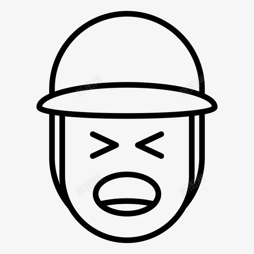恼怒男孩帽子svg_新图网 https://ixintu.com 男孩 表情 恼怒 帽子