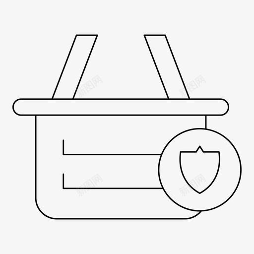 篮子买屏蔽svg_新图网 https://ixintu.com 篮子 买买 屏蔽 购物 购物篮 细线