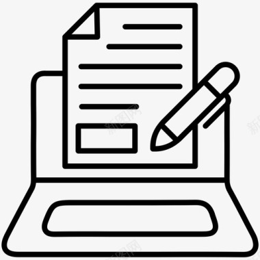 内容编写器文档笔记本电脑图标