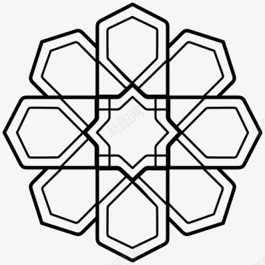 犹太星装饰几何学标志图标