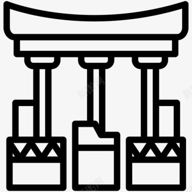 komombo神庙建筑埃及图标