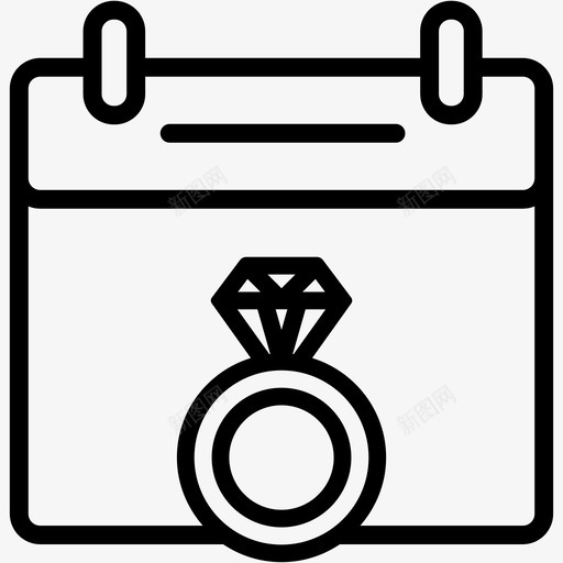 周年纪念日历戒指svg_新图网 https://ixintu.com 婚礼 周年纪念 日历 戒指 日程安排 庆祝