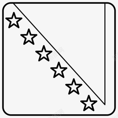 波黑国旗盾徽方旗图标