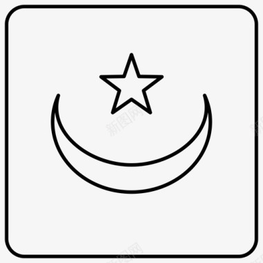 毛里塔尼亚国旗月亮和星星方旗图标