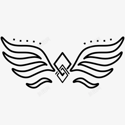 守护天使纹身监护svg_新图网 https://ixintu.com 天使 守护 翅膀 纹身 监护