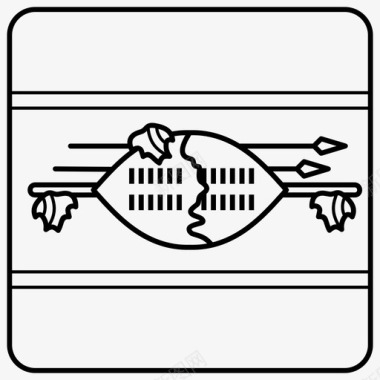 斯威士兰国旗盾徽纹章图标