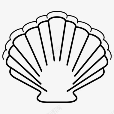 贝壳形状蛤蜊牡蛎图标