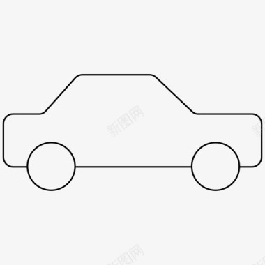 汽车驾驶汽车轮廓图标