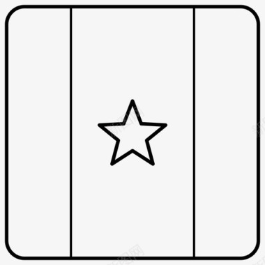 喀麦隆国旗盾徽方旗图标