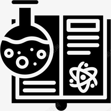 科学书生物化学实验室图标