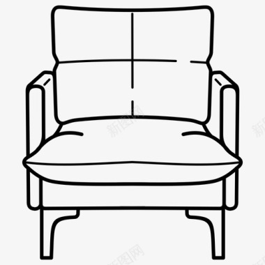 斯堪的纳维亚扶手椅安乐椅时尚家具图标