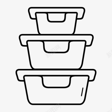 食品容器包装餐具图标