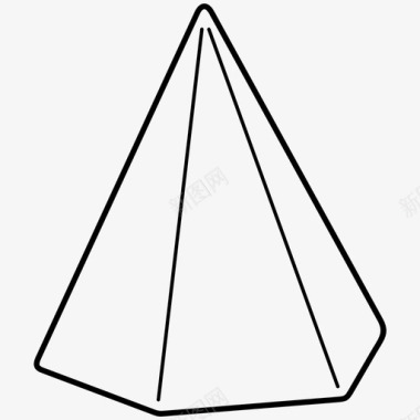 六角形金字塔基本教育图标