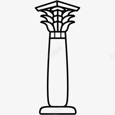 叶状柱古埃及建筑图标