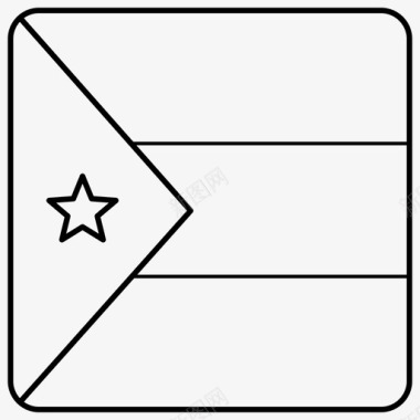 吉布提国旗盾徽方旗图标