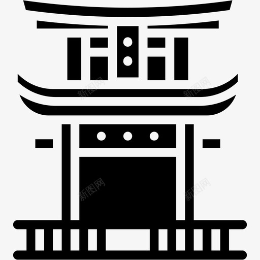 神社建筑中国svg_新图网 https://ixintu.com 神社 建筑 中国 日本 亭子 忍者 元素