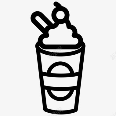 冰淇淋杯冷冻糖果图标