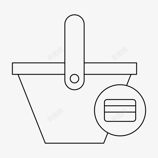 篮子买卡svg_新图网 https://ixintu.com 篮子 买卡 商店 细线