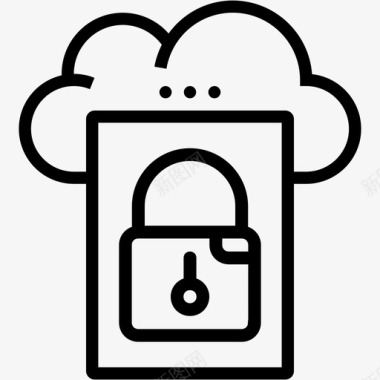 云数据保护锁定安全图标