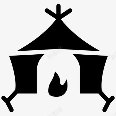 帐篷篝火西部威格瓦姆图标