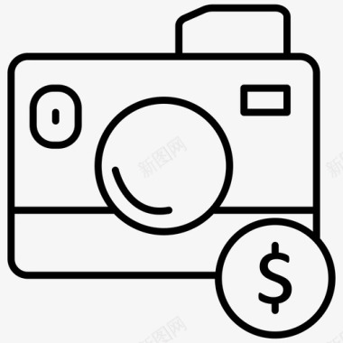卖摄影相机美元图标
