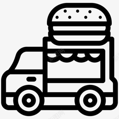 食品车设施汉堡包图标