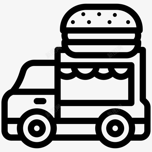 食品车设施汉堡包svg_新图网 https://ixintu.com 食品 设施 汉堡包 销售 街头