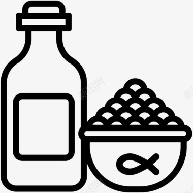 海鲜酱瓶装食用图标