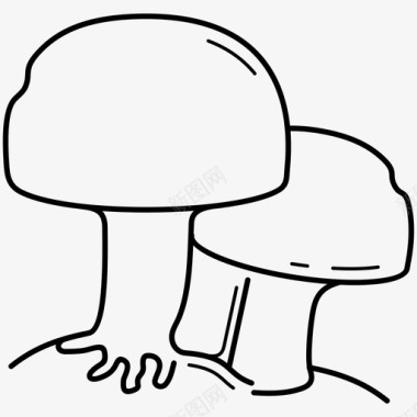 香菇子实体菌类图标