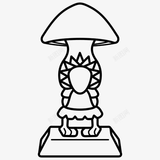 真菌致幻蘑菇阿兹特克神svg_新图网 https://ixintu.com 蘑菇 真菌 致幻 阿兹 特克 雕像