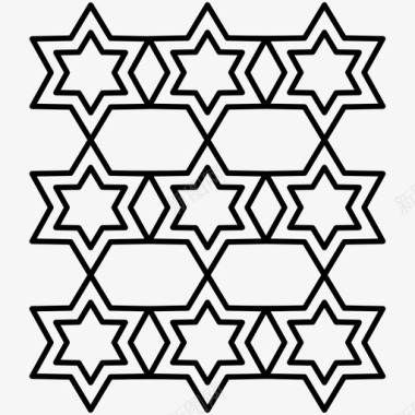 犹太星装饰装饰耶路撒冷图标