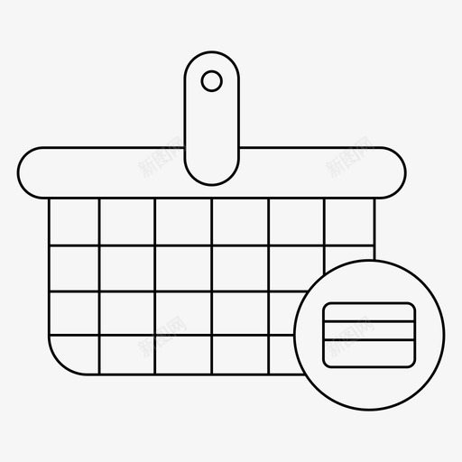 篮买卡svg_新图网 https://ixintu.com 篮买 卡买 零售 细线