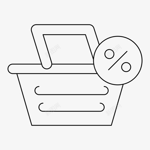 篮子商业百分比svg_新图网 https://ixintu.com 篮子 商业 百分比 采购 零售 细线
