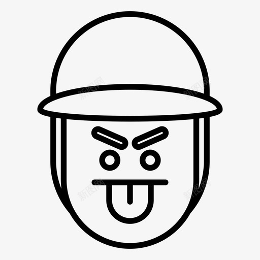 厚脸皮愤怒男孩svg_新图网 https://ixintu.com 男孩 厚脸皮 愤怒 帽子 舌头 表情